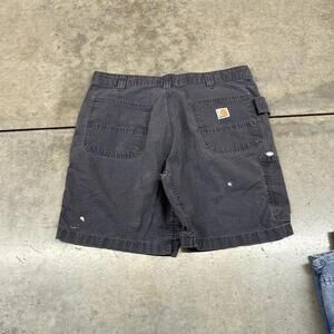 vintage carhartt faded grey relaxed baggy fit cargo shorts size 36